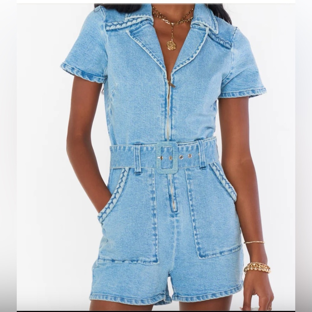 Show me your mumu outlaw denim romper